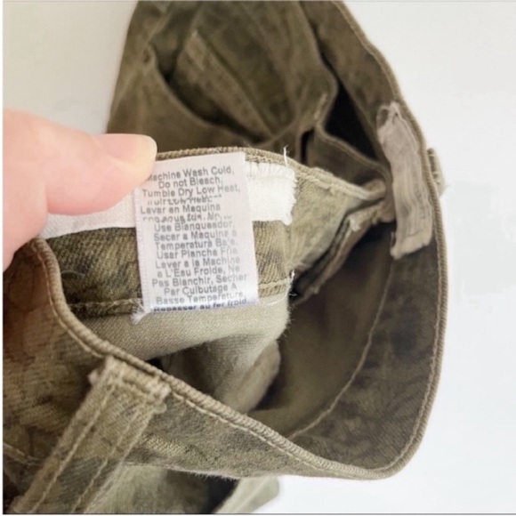 Current/Elliott The Rolled Skinny jeans green army lace denim - Picture 7 of 8